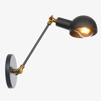 Applique murale rustique en métal - Bras ajustable | Marco Lucetti Noir - A