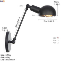 Applique murale rustique en métal - Bras ajustable | Marco Lucetti Noir - C