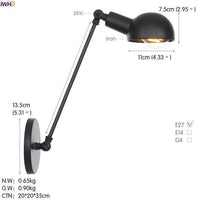 Applique murale rustique en métal - Bras ajustable | Marco Lucetti Noir - D