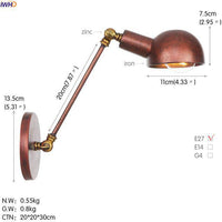 Applique murale rustique en métal - Bras ajustable | Marco Lucetti Rustique - A