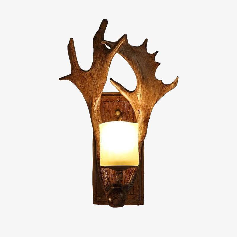 Applique murale rustique LED "Bois de Cerf Art"