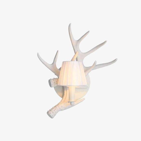 Applique murale LED bois blanc & abat-jour vintage