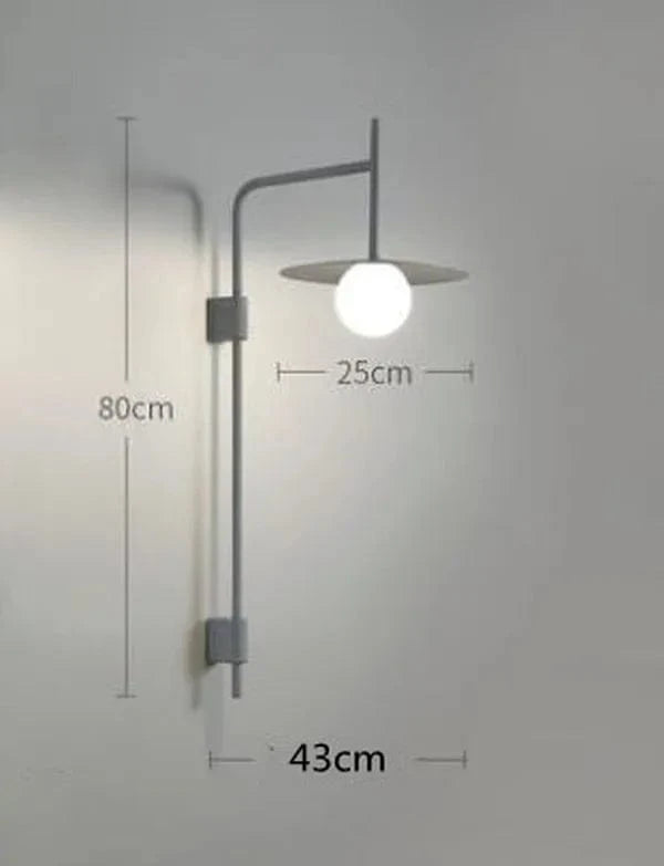 Applique murale Scandinave à bras mobile en verre pour salon, chambre d'hôtel et étude | Marco Lucetti D43xH80cm Gris / Blanc chaud