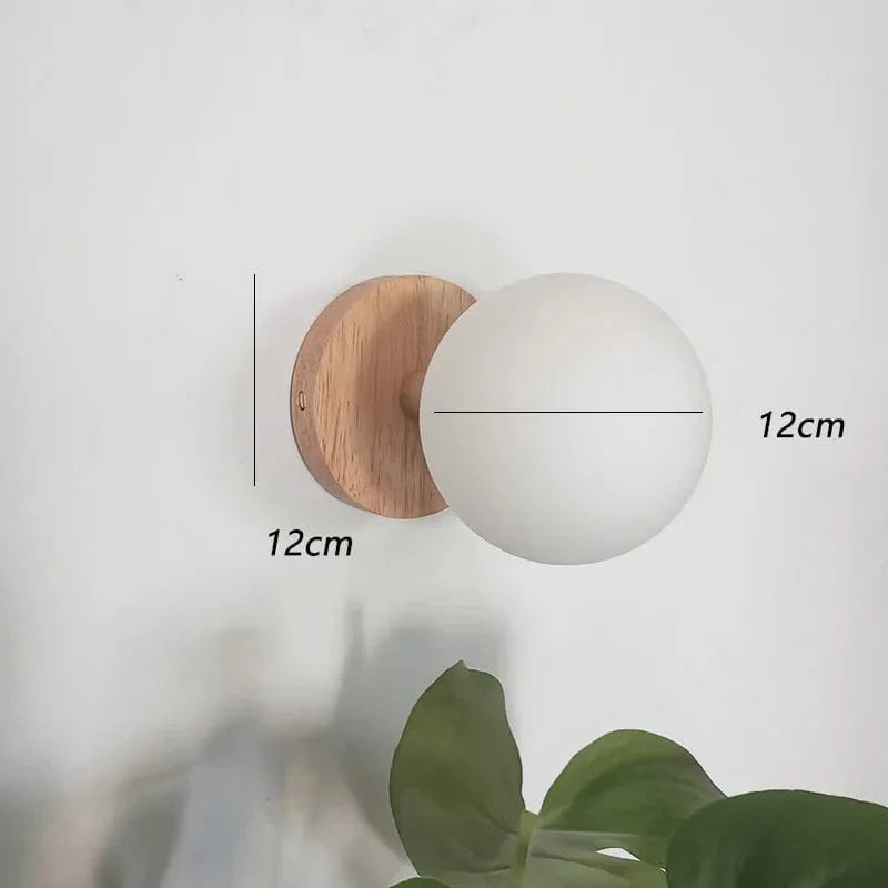 Applique murale scandinave en bois | Marco Lucetti 12cm-Blanc laiteux 1