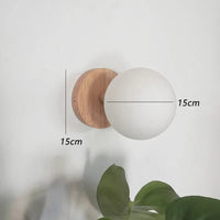 Applique murale scandinave en bois | Marco Lucetti 15cm-Blanc laiteux 1