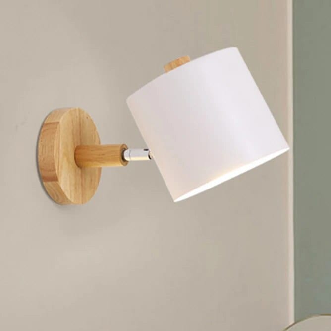 Applique murale scandinave "Macaron" en métal et bois | Marco Lucetti Blanc