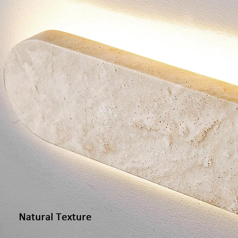 Applique Murale Scandinave pour Cour Extérieure - Pierre Naturelle Beige 40CM LED Étanche | Marco Lucetti
