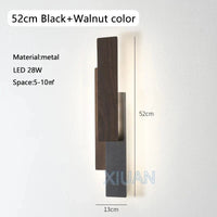 Applique murale Smart en bois de noyer | Marco Lucetti 52 cm Noir / 3 températures de couleur