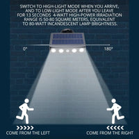 Applique murale solaire extérieure avec capteur de mouvement - Jardin Lumière Solaire Projecteur IP8 Waterproof | Marco Lucetti