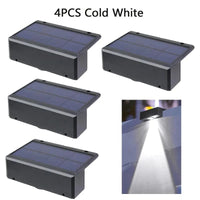 Applique murale solaire LED étanche pour extérieur : idéale pour jardin, balcon et patio | Marco Lucetti 4 pièces blanc froid