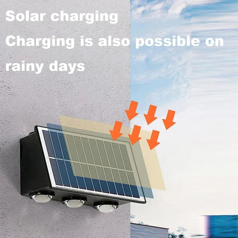 Applique murale solaire LED moderne et étanche pour extérieur – Idéale pour jardin, cour et rue | Marco Lucetti