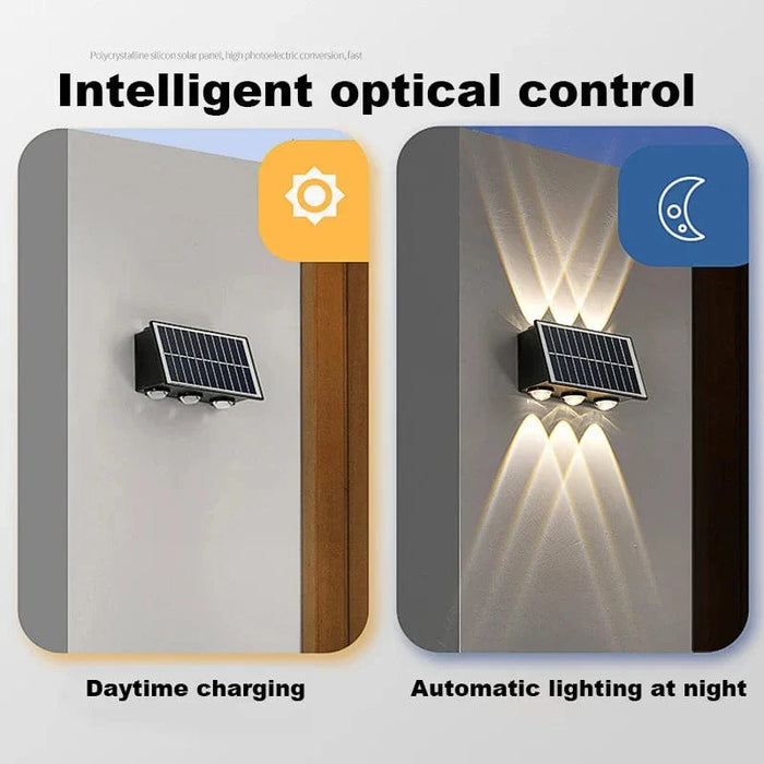 Applique murale solaire LED moderne et étanche pour extérieur – Idéale pour jardin, cour et rue | Marco Lucetti