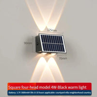 Applique murale solaire LED moderne et étanche pour extérieur – Idéale pour jardin, cour et rue | Marco Lucetti Blanc chaud 3 000 K. / Bord droit 4W