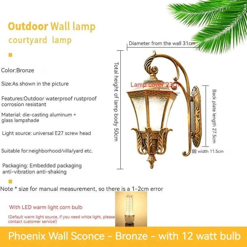 Applique Murale Solaire Rétro Europe pour Jardin - Étanche et Antirouille | Marco Lucetti