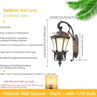 Applique Murale Solaire Rétro Europe pour Jardin - Étanche et Antirouille | Marco Lucetti A noir / 11-15W