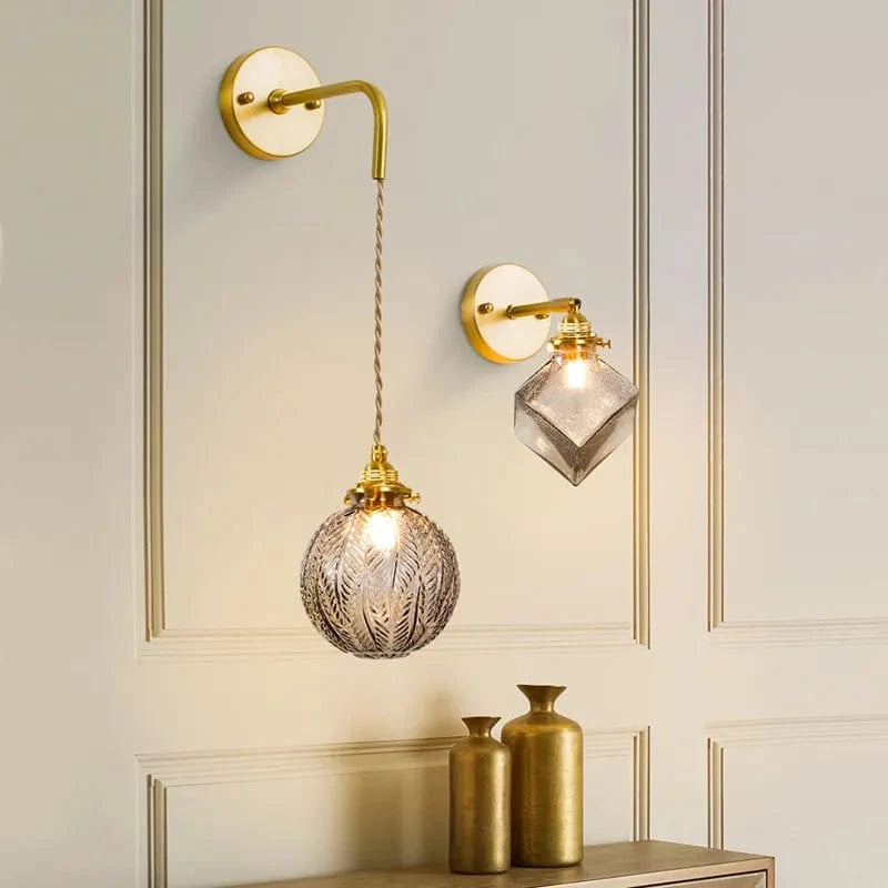 Applique murale sphère en verre fumé gris | Marco Lucetti