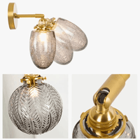 Applique murale sphère en verre fumé gris | Marco Lucetti