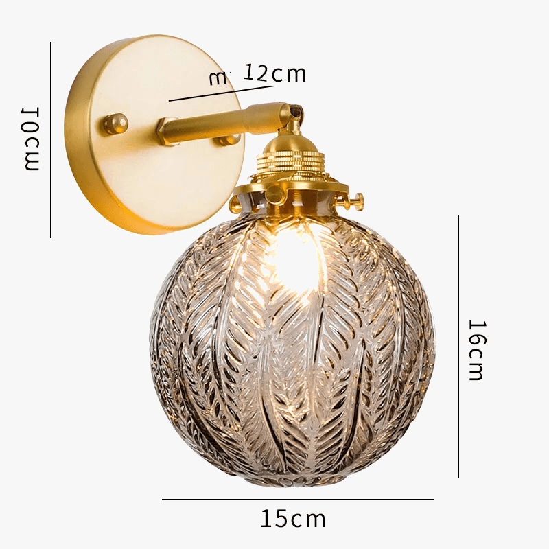 Applique murale sphère en verre fumé gris | Marco Lucetti