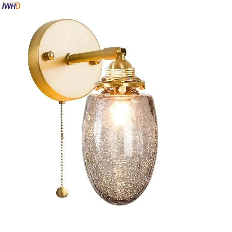 Applique murale sphère en verre fumé gris | Marco Lucetti Interrupteur à chaîne 3