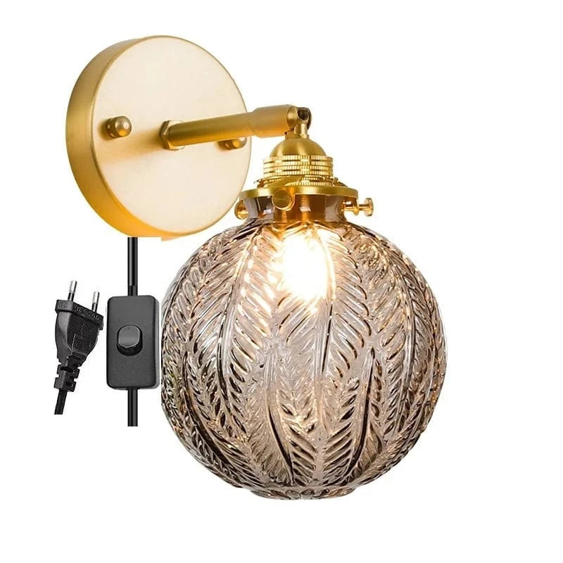 Applique murale sphère en verre fumé gris | Marco Lucetti Prise UE 1