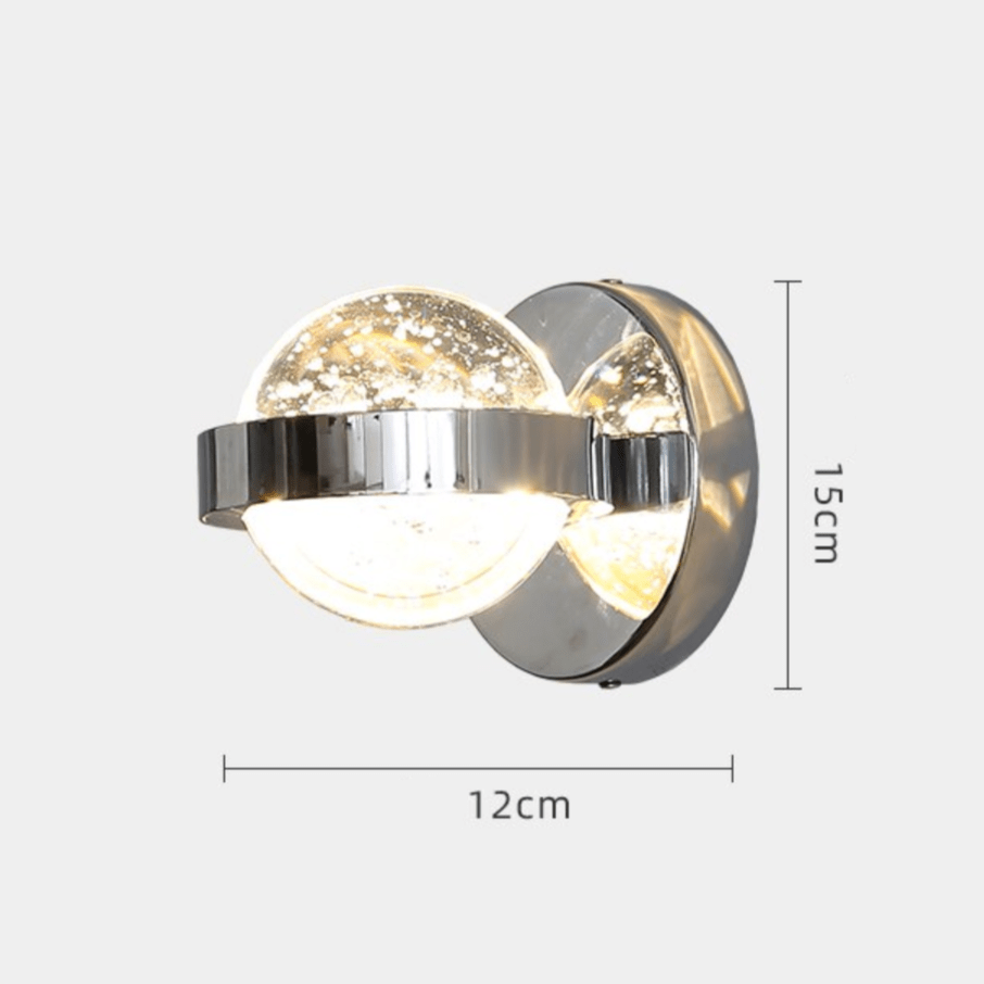 Applique murale sphérique moderne "Bubble" | Marco Lucetti Argenté - D12 x H15 cm / Chaude