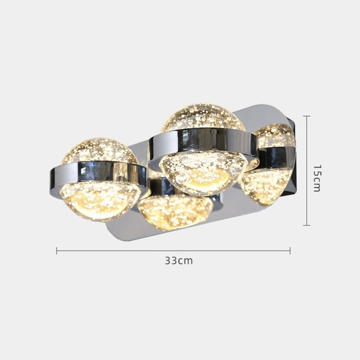 Applique murale sphérique moderne "Bubble" | Marco Lucetti Argenté - L33 x H15 cm / Chaude