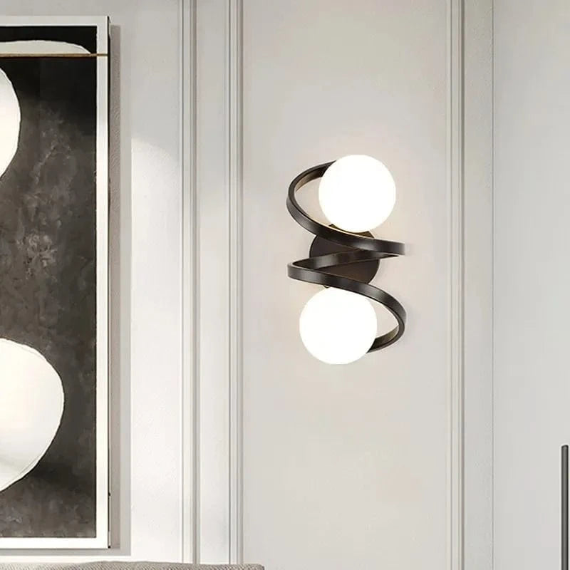 Applique murale spirale moderne en verre et fer | Marco Lucetti