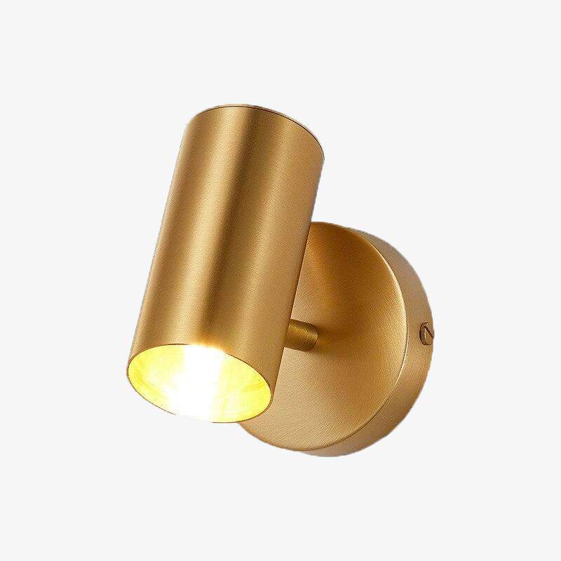 Applique murale LED dorée orientable.
