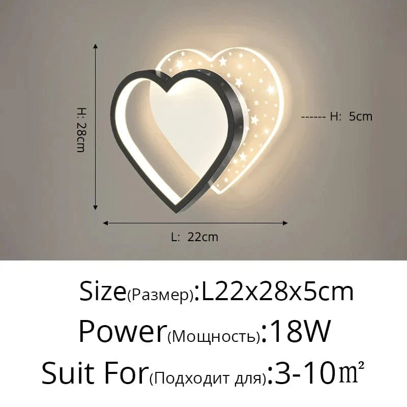 Applique murale Star Luxe Minimaliste Moderne | Marco Lucetti D Noir L22x28cm 18W / Blanc froid (5 500-7 000 K).