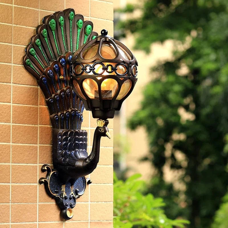 Applique murale Style européen rétro avec motif de paon LED pour intérieur/extérieur, idéal pour hôtel, Art balcon, Villa. | Marco Lucetti