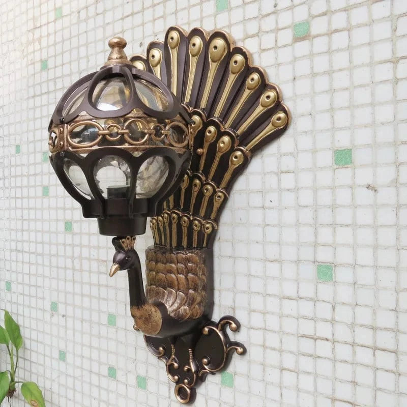 Applique murale Style européen rétro avec motif de paon LED pour intérieur/extérieur, idéal pour hôtel, Art balcon, Villa. | Marco Lucetti
