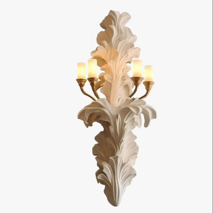Applique murale vintage française en plâtre avec éclairage LED