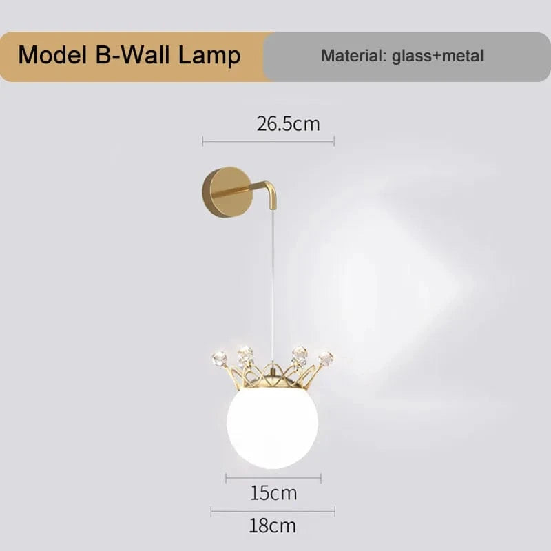 Applique murale suspendue Couronne de cristal | Marco Lucetti Applique modèle B / Lumière chaude