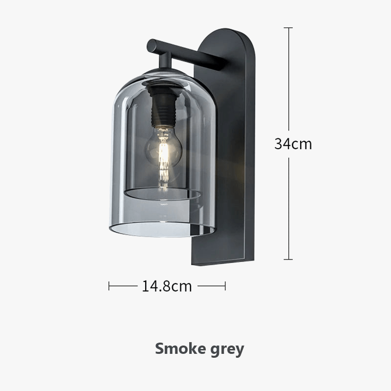 Applique murale suspendue scandinave en double verre postmoderne. | Marco Lucetti