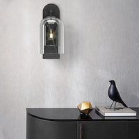 Applique murale suspendue scandinave en double verre postmoderne. | Marco Lucetti