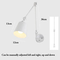 Applique murale télescopique nordique plafonnier pliant - Bras Long Réglable - Pour Salon, Salle à Manger, Chambre, Étude - Éclairage Intérieur Rotatif | Marco Lucetti Fil de fiche C blanc / CHINE / Pas d&#39;ampoule