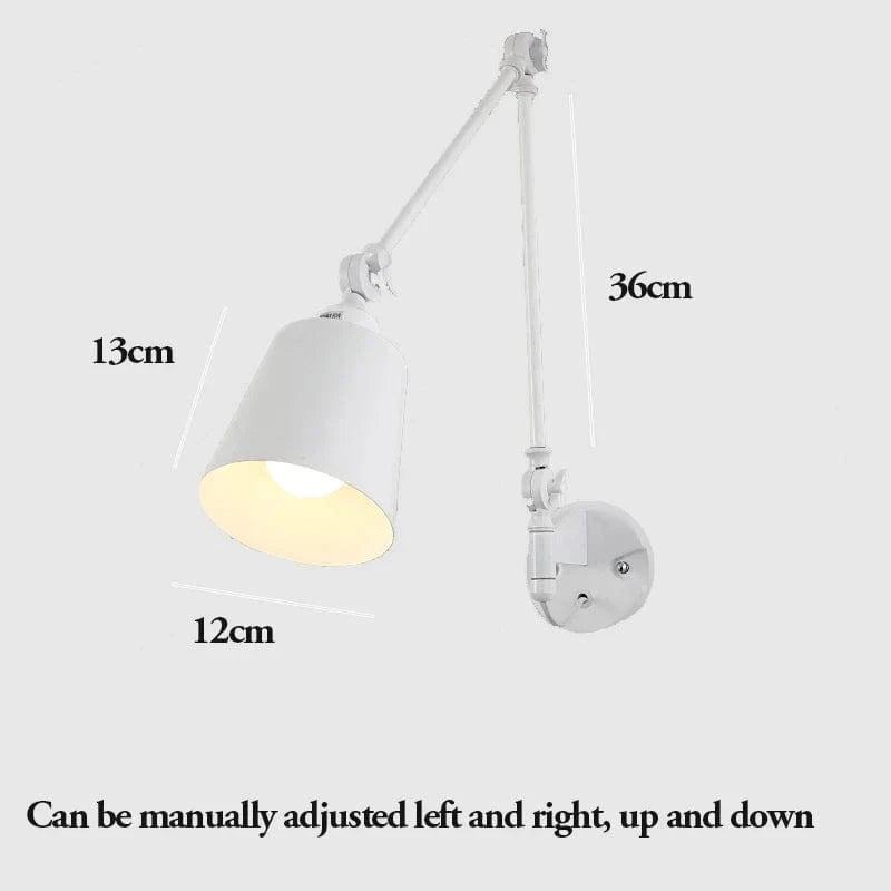 Applique murale télescopique nordique plafonnier pliant - Bras Long Réglable - Pour Salon, Salle à Manger, Chambre, Étude - Éclairage Intérieur Rotatif | Marco Lucetti Lampe B blanche / CHINE / Pas d&#39;ampoule