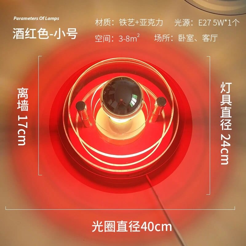 Applique murale UFO futuriste | Marco Lucetti Rouge 40cm