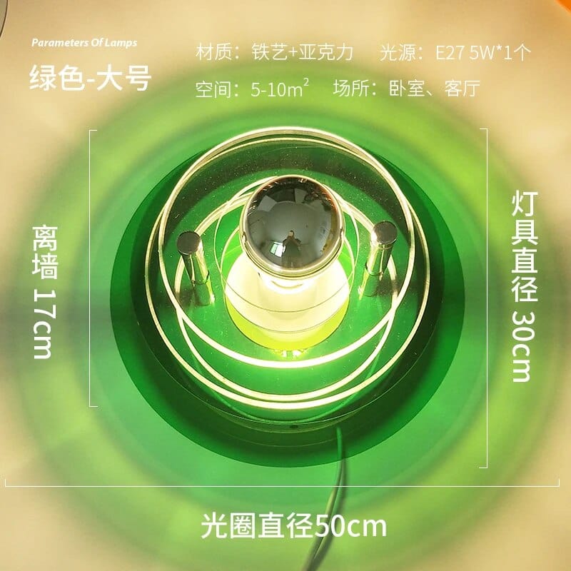 Applique murale UFO futuriste | Marco Lucetti Vert 50cm