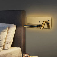 Applique Murale USB LED Charge Sans Fil Or Luxe - Pour Lecture et Ambiance Maison, Hôtel, Chambre ou Salon | Marco Lucetti