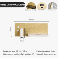 Applique murale USB LED sans fil de luxe multi-fonction avec interrupteur | Marco Lucetti