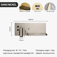 Applique murale USB LED sans fil de luxe multi-fonction avec interrupteur | Marco Lucetti