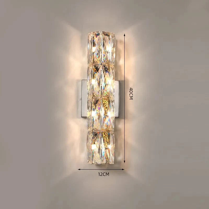 Applique murale Villa de Luxe en Cristal | Marco Lucetti 4 / Blanc chaud (2700-3500K) / Métal chromé