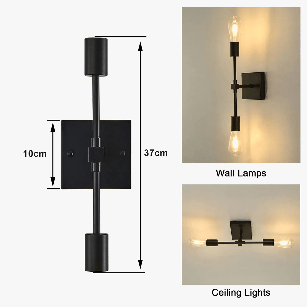 Applique murale Vintage 2 Bras - Style Rétro | Marco Lucetti