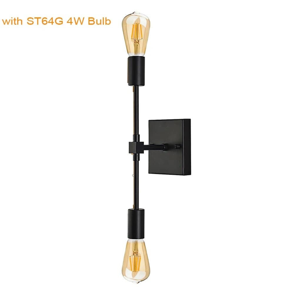 Applique murale Vintage 2 Bras - Style Rétro | Marco Lucetti Carré noir ST64G