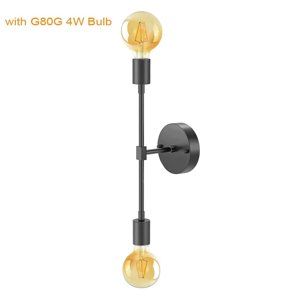 Applique murale Vintage 2 Bras - Style Rétro | Marco Lucetti Noir g80g