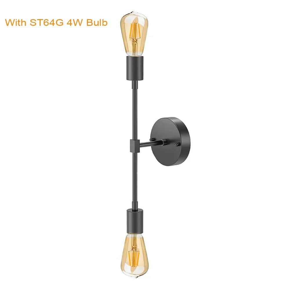 Applique murale Vintage 2 Bras - Style Rétro | Marco Lucetti Noir st64g