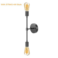 Applique murale Vintage 2 Bras - Style Rétro | Marco Lucetti Noir st64g