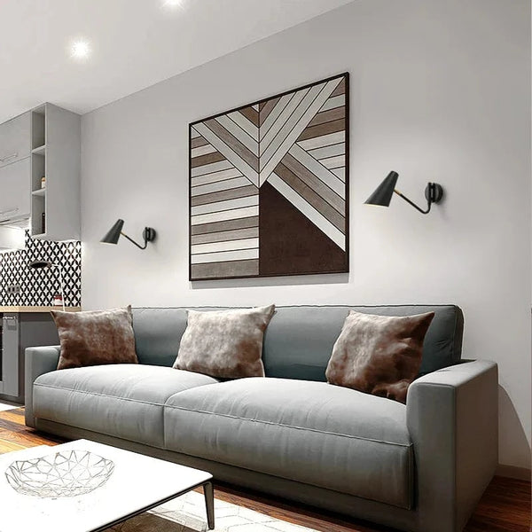 Applique murale vintage à LED noir/or avec interrupteur ajustable | Marco Lucetti