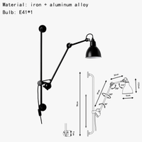 Applique murale vintage américaine avec prise et abat-jour pivotant | Marco Lucetti